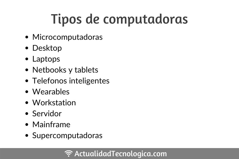 Tipos de computadoras